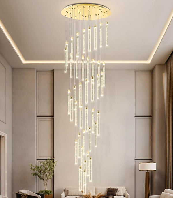 Staircase Chandelier Lighting Crystal Living Room Pendant Light Bar Ceiling Lamp