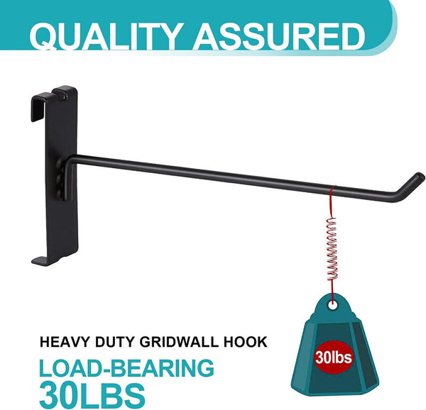 12pcs 4 Inch Gridwall Hooks Display Hanging Hook for Grid Wall Panel Storage