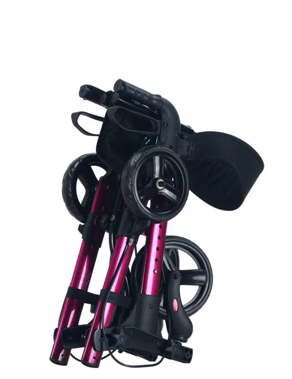 2in1 Wheelchair Walking Frame Rollator Adjustable Mobility Walker Aid Wheels
