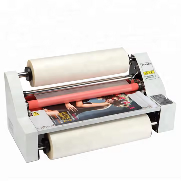 V350 Laminating Machine Hot Cold Roll Laminator Single/Dual Sided & 200m Film