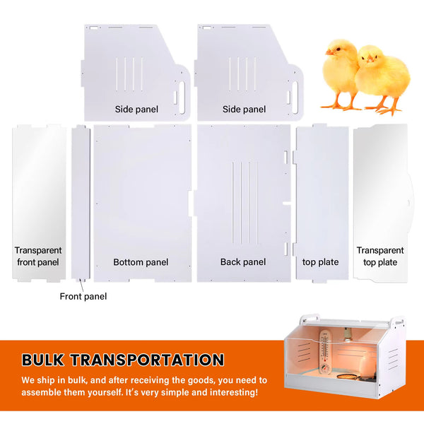 80CM Chick Brooder Box Rearing Poultry Feeding Box Keep Warm Up to 35 Chicks