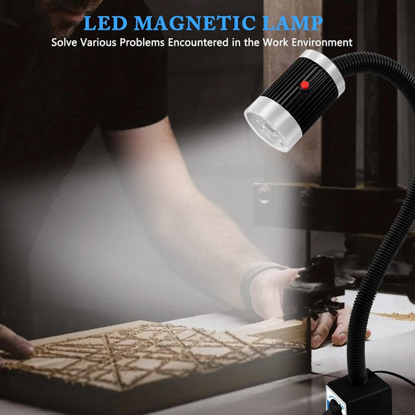 LED Workshop Light Magnetic Base 9W Work Lamp for Lathe CNC Drill Sewing Machine