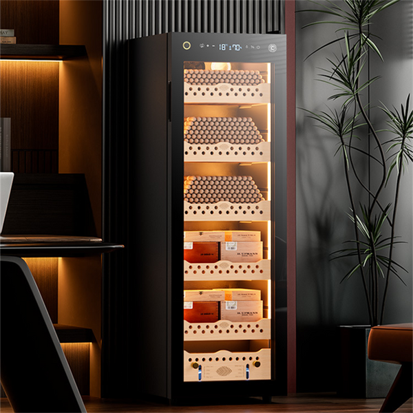 138L Cigar Humidor Cedar Wood 1000 Cigars Temperature Controlled Cigar Cabinet