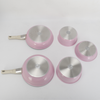 11Pcs Pink pots and Pans Set Removable Handle Nonstick Cookware Set Space Saving