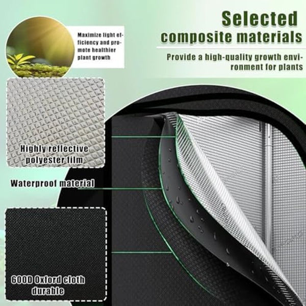 Hydroponics Grow Tent Full Spectrum LED Grow Light Kits Inline Fan Filter System