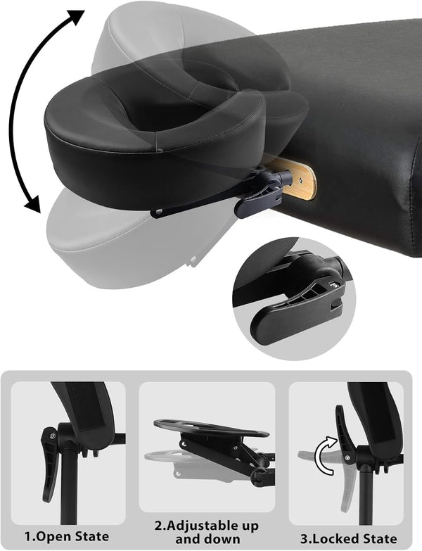 Massage Headrest for Bed Face Cradle Adjustable Multi Function for Salon Home