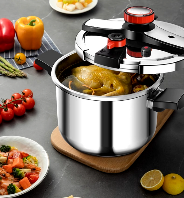 Pressure Cooker 6L Explosion-Proof One-Hand Locking Induction Compatible 100Kpa