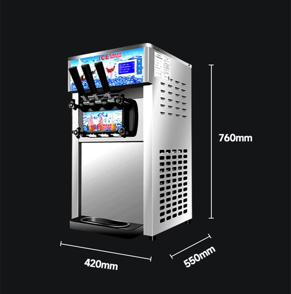 Commercial Soft Serve Ice Cream Machine Electric Soft Ice Cream Maker Benchtop