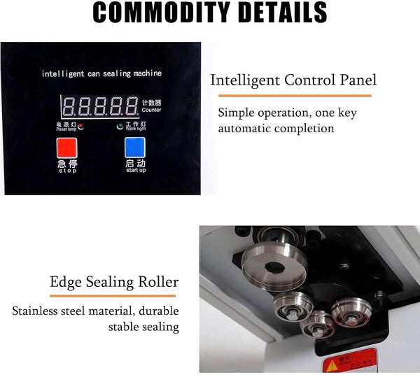 180W Electric Cans Sealer Beverage Seal Machine Milk Tea Drink Bottle Sealer AU