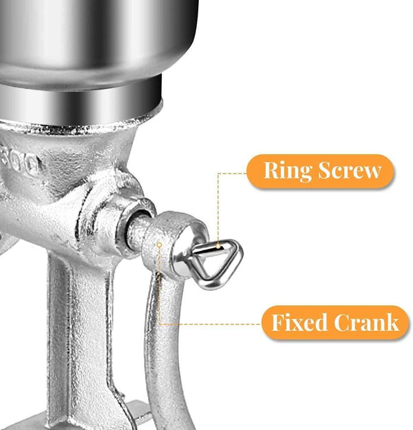 500g Grain Grinder Hand Mill with Large Hopper for Barley Wheat Coffee Feed