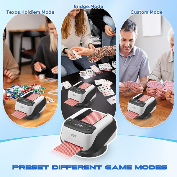 2in1 Automatic Card Shuffler and Dealer Machine 360° Rotating Deal Poker Sorter
