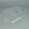 Acrylic Parrot Feeder Parrots Perch Stand Cage Automatic Bird Feeder Transparent