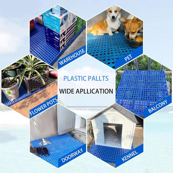 2x 40*40*3cm Plastic Pallets for Basement Garage Supermarket Storage Waterproof