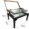 Portable 360°Rotating Charcoal Grill with Flipping Basket Folding Barbecue Grill