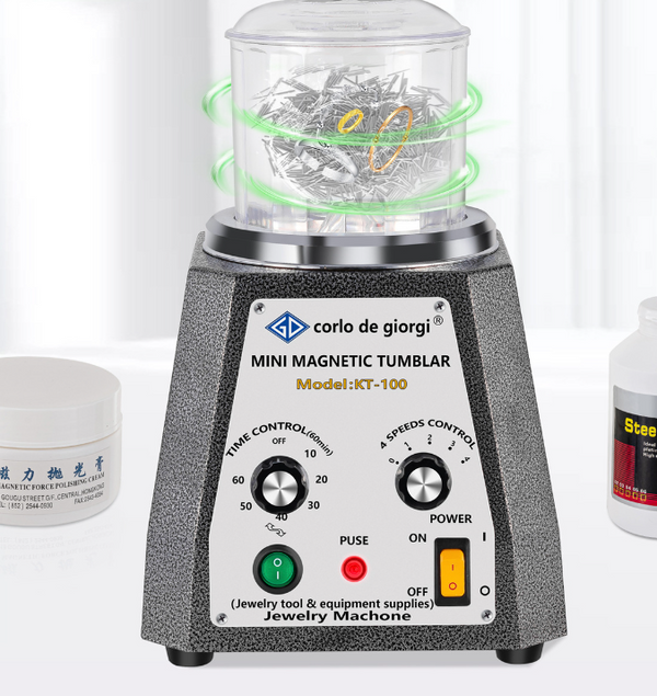 Magnetic Rotary Tumbler Polisher Jewelry Polisher Finishing Machine With Timer