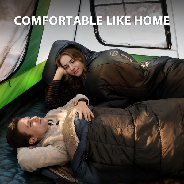 Outdoor Mummy Sleeping Bag Camping Hiking Thermal Warm w/ Compression Stuff