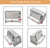 Electric Pizza Dough Roller Sheeter 0.03"-0.21" Thickenss Adjustable for Φ3"-15"