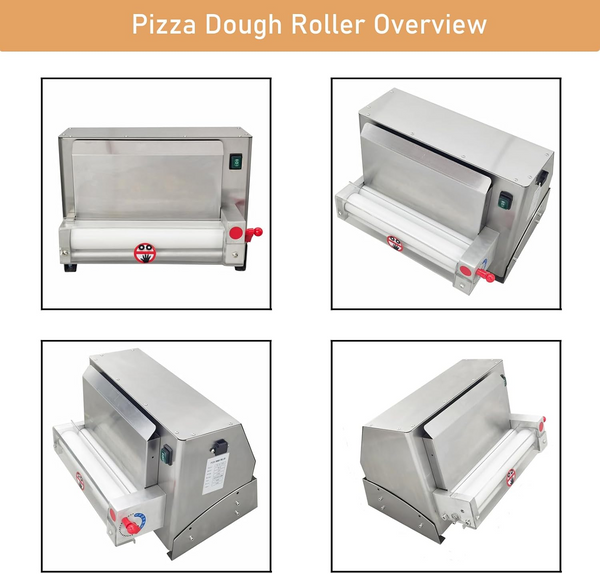 Electric Pizza Dough Roller Sheeter 0.03"-0.21" Thickenss Adjustable for Φ3"-15"