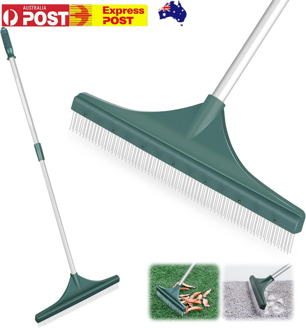 Artificial Turf Rake Adjustable Handle Lawn Broom for Artificial Grass Leaves