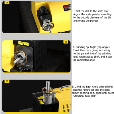 Drill Bit Grinder Machine 3-13mm Drill Bits Sharpening Tool MR-13A & 11 Collects