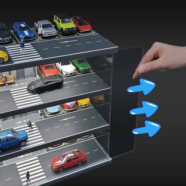 1:64 Scale Diecast Model Car Display Case with USB Light for Hot Wheels Matchbox