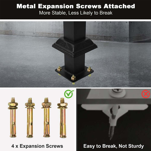 Stair Handrail Railings 1 to 4 Steps Black Metal Adjustable Safety Hand Rail Kit