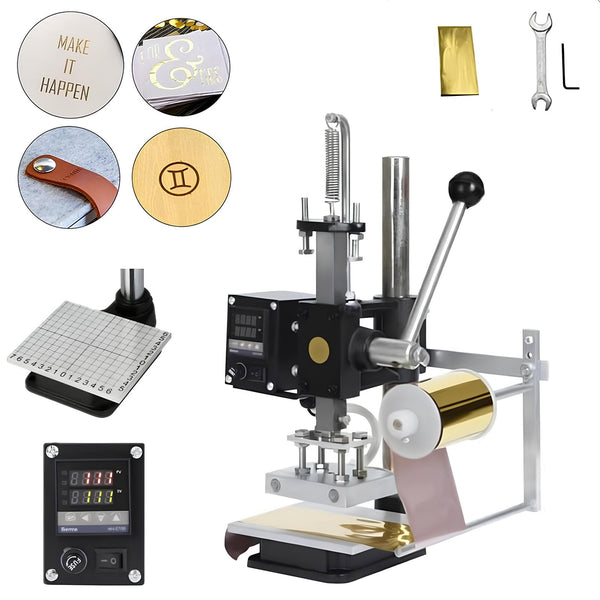 Upgraded Hot Foil Stamping Machine 5x7cm Leather Bronzing Pressure Mark Machine