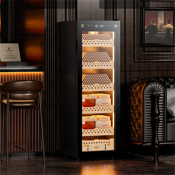 138L Cigar Humidor Cedar Wood 1000 Cigars Temperature Controlled Cigar Cabinet