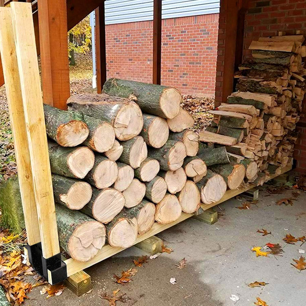 2x Sturdy Firewood Log Storage Rack Bracket Kit Adjustable length Indoor/Outdoor