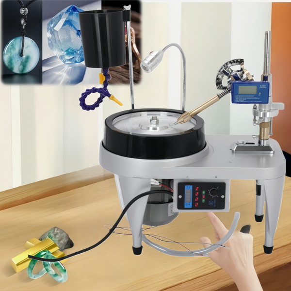 180W Gem Faceting Machine&Flat Grinder Jewel Polisher Crystal Engraving Drilling