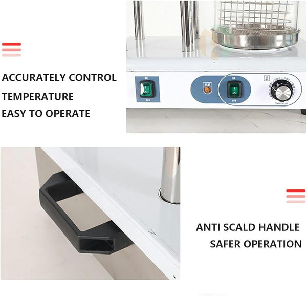 1200W Commercial Hot Dog Warmer Machine Sausage Bun Steamer Stainless Steel AU
