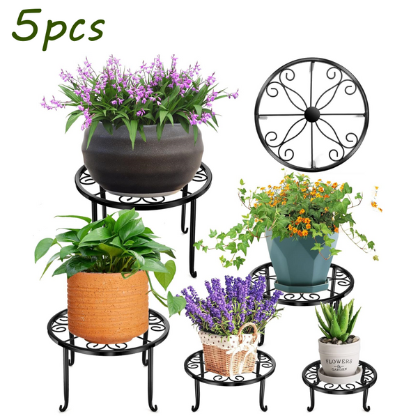 5 Pack Plant Stand Heavy Duty Outdoor Indoor Flower Pots Holder Metal 5 Sizes AU