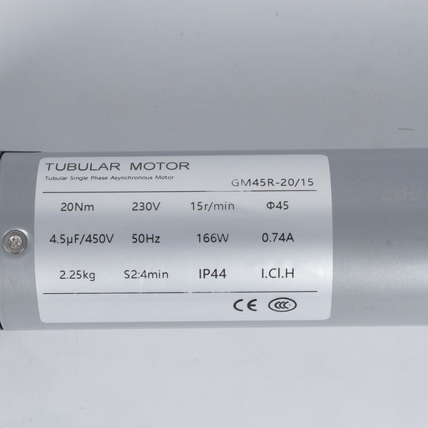 230V Quality Roller Shutter Motor Remote 20nm 15R/Min 166W Motor 750MM Φ45