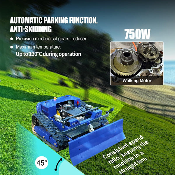 RC Petrol Lawn Mower with Snow Blade Tracked Mower & Snow Shovel 224cc 9HP AU