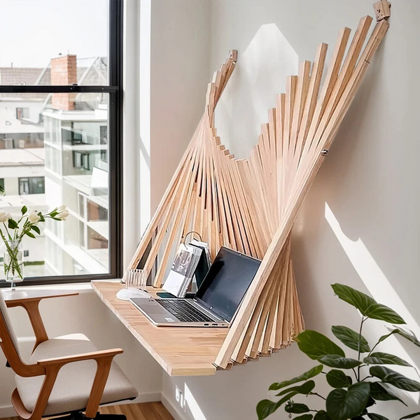 Wall Mounted Folding Desk Modern Style Wooden Art Decor Computer Table AU Stock