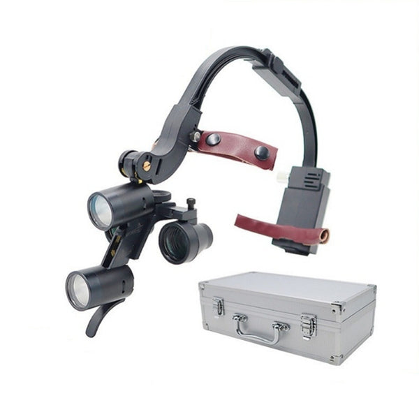 Dental Loupes With Light 3.5X420mm Magnifying Glass Binoculars Angle Adjustable