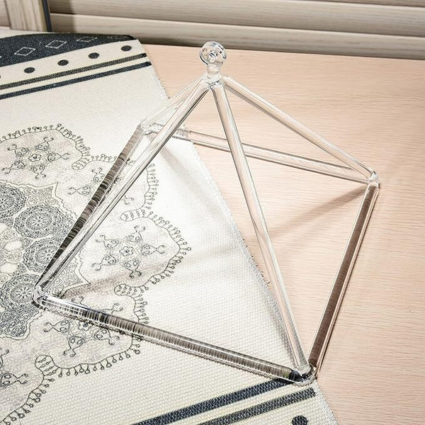 Quartz Crystal Pyramid Sound Healing Singing Clear Pyramid Triangle Crystal 8in