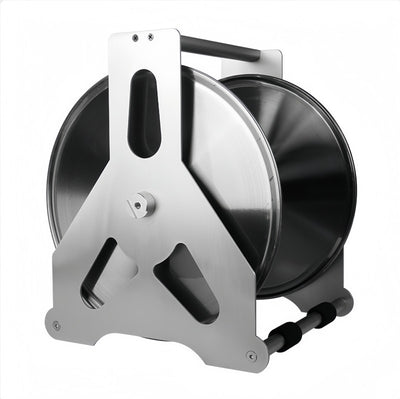45M Water Hose Reel Cart Stainless Steel Garden Hose Reel 1/2" Pipe Holder AU