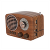 Portable AM FM Radio | Mains/Rechargeable Battery | Wood Effect | Retro Style