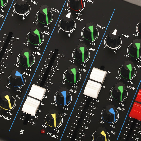 7 Channel Bluetooth Mixer DJ Live Studio Audio Mixer USB Console Amplifier AUX
