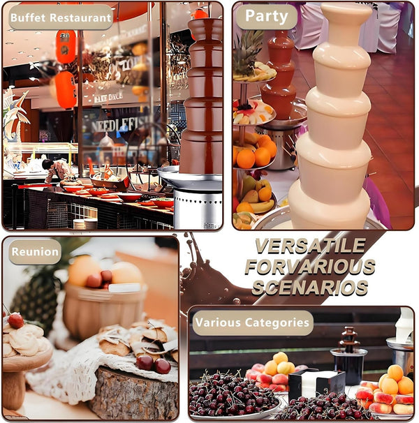 Chocolate Fountain 3.2L for Chocolate Cheese Hot Sauce Party Wedding 65cm Tall