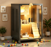 Luxury Cat Villa Wood Cat House Indoor Cat Cage Pet Exhibit Cabinet Clear Glass