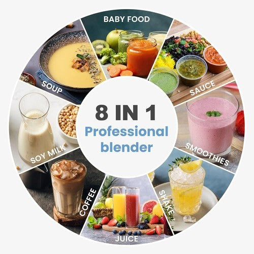 2L Commercial Blender Mixer W/ Cover Quiet Juicer Smoothie Mixer Food Processor