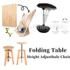 Wall Mounted Folding Desk/ Wooden Drawing Stool Wobble Stool Height Adjust Chair