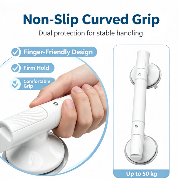 45cm Grip Suction Handle Shower Tub Bathroom Cups Bath Door Handle Max Load 50kg