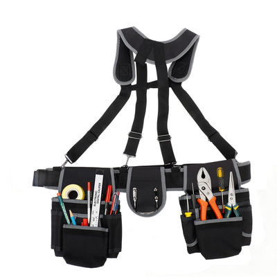Tool Belt Bag Tool Belt with Suspenders Multiple Pockets Heavy Duty Tool Belts
