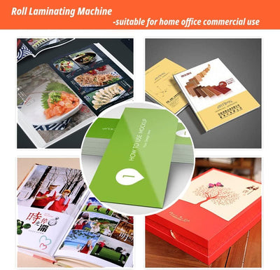 V350 Laminating Machine Hot Cold Roll Laminator Single/Dual Sided & 200m Film