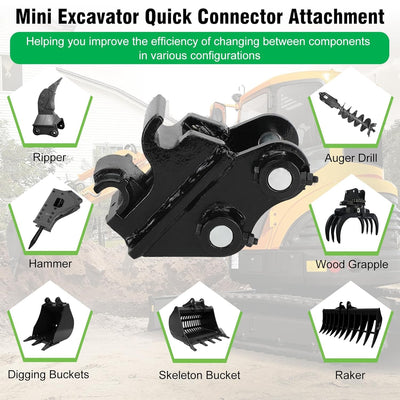 Mini Excavator Quick Coupler Backhoe Attachment Quick Change Hitch Span 90 mm