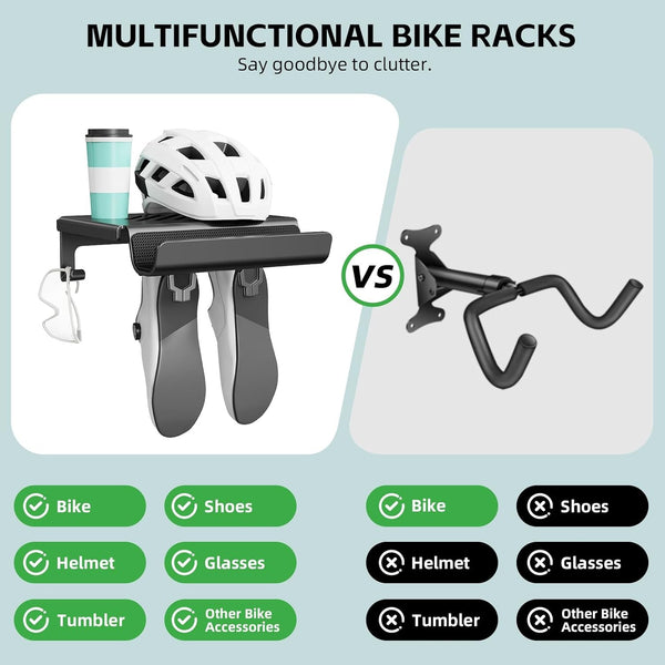 Bike Wall Mount Rack Indoor Bicycle Storage Garage Bike Holder Store Helmet Shoe