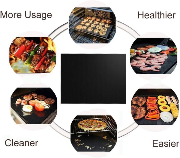 5Pcs/set Reusable BBQ Grill Mat Bake Cooking Sheet Non-Stick BBQ Pad